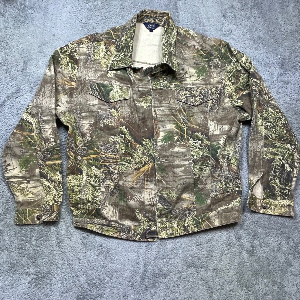 Vintage Roper Jacket Men's L Real Tree Max-1 Camo Hunting Full Zip Pink Straps